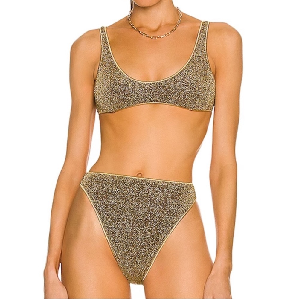Oseree Lumiere Bottom Bikini Sand Metallic Glitter‎